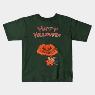 Happy Halloween Pumpkin angry Kids T-Shirt